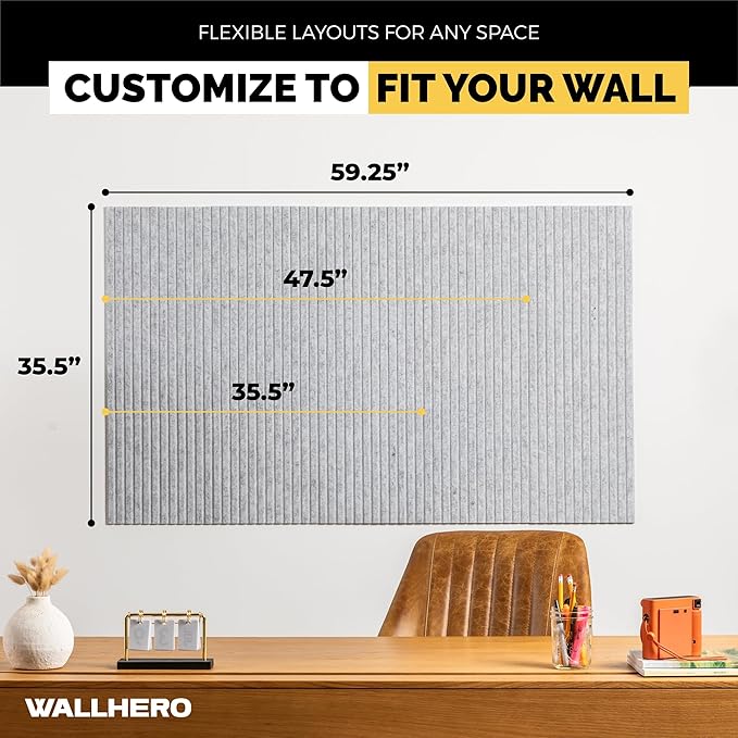 WALLHERO Office Cork Board, Tac Board, Large Felt Board, Wall Protector - Image 4