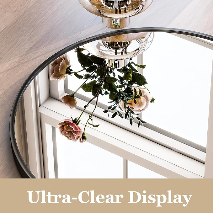 HARRITPURE Arched Wall Mirror – 30"x40" Arch Bathroom Mirror Metal Frame Vanity - Image 4
