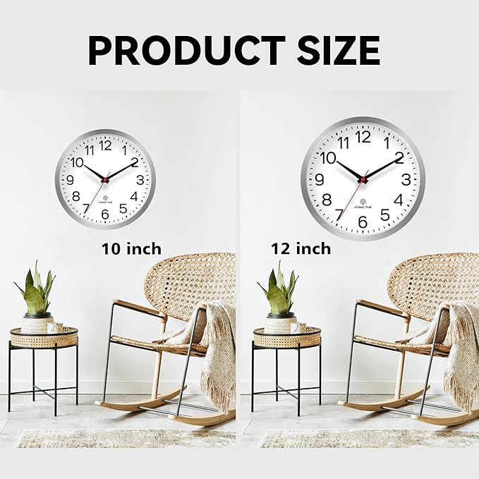 AKCISOT Atomic Silver Wall Clock Analog Clocks Battery Operated Clock - Image 5