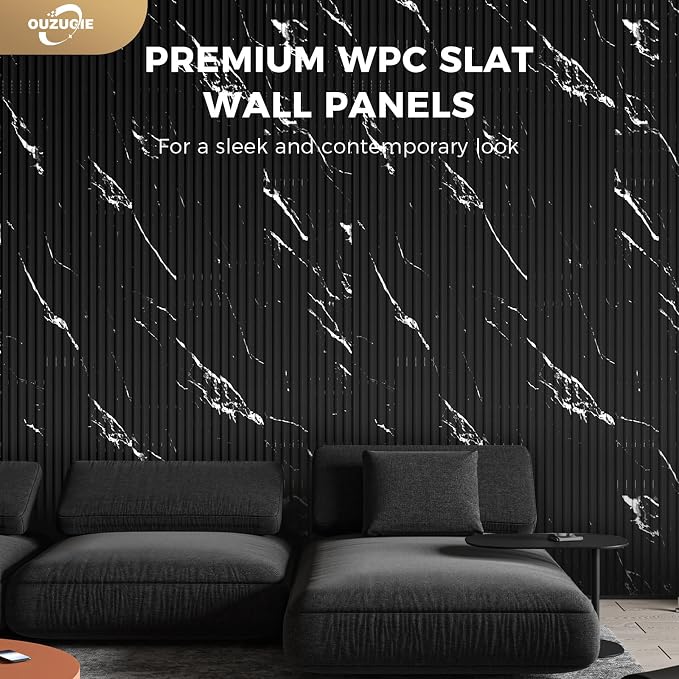 OUZUGIE WPC Acoustic Slat Wall Paneling, Living Room, TV Background, Study Room - Image 2