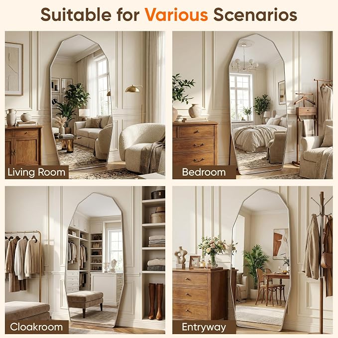 Antok Full Length Mirror, Free Standing Wall Mounted or Leaning Full Body Mirror - Image 8
