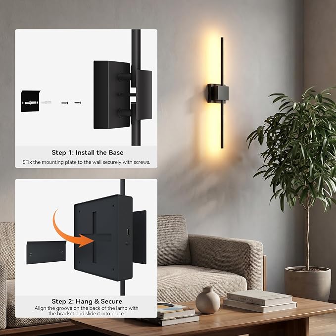 Battery Operated Wall Sconces Set of 2,  8000mAh Rotatable - Image 5