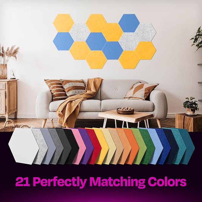 Acoustic Panels 12-Pack Soundproof Wall Panels 12"X10.4"X0.4" Sound Panels High - Image 5
