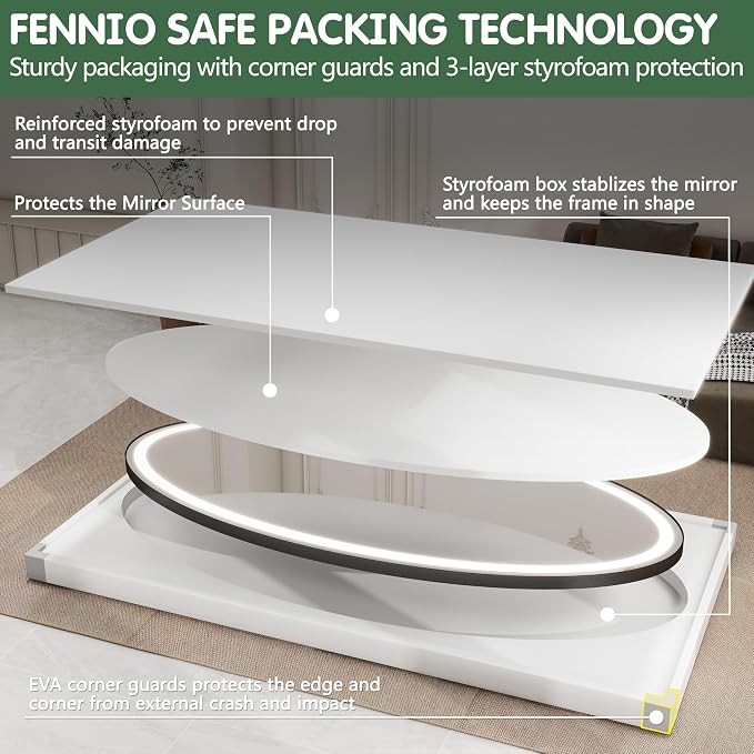 FENNIO 70" x 36" Large Wall Mounted Mirror - Image 7