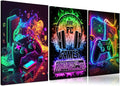 3Pcs Cool Gaming Wall Art Retro Video Gamer watercolor Posters Pictures by PPV