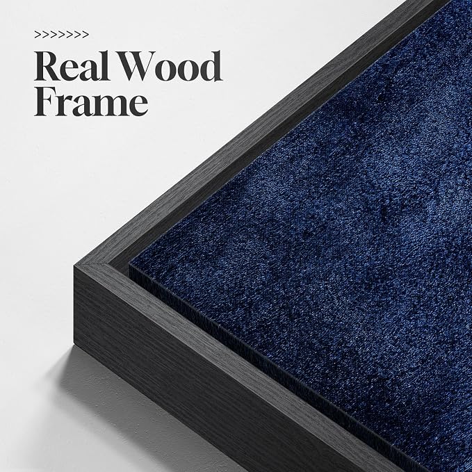 Large Framed Navy Blue Abstract Wall Art - Image 6