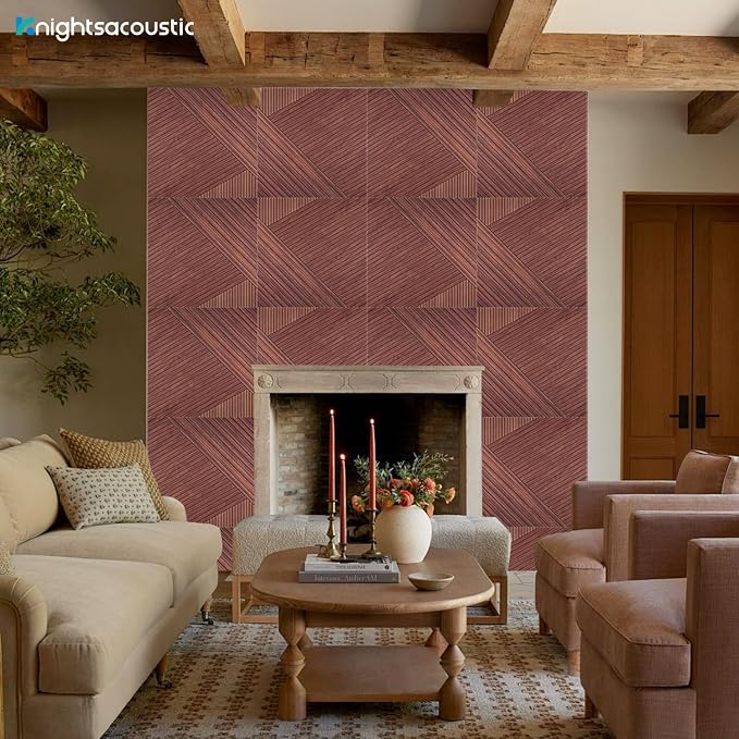 8Pack Acoustic Wall Panels, Wood-Pattern Art Sound Proof Foam Panels - Image 7