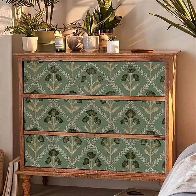 Orainege Peel and Stick Wallpaper Vintage Floral Wall Paper Boho Contact Paper - Image 2