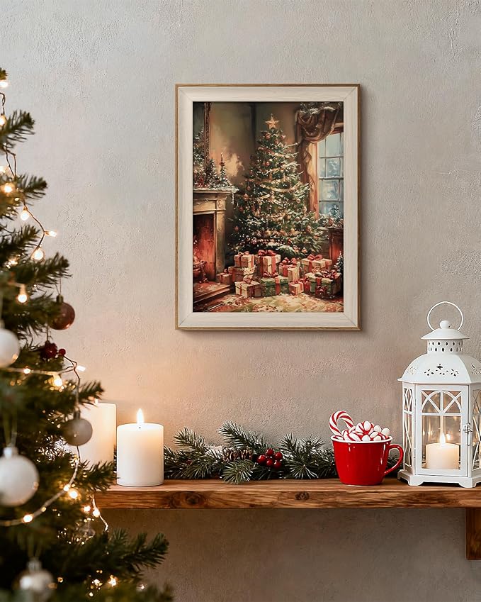 VIYYIEA Winter Framed Wall Art for Living Room, Christmas Tree Canvas Prints - Image 7