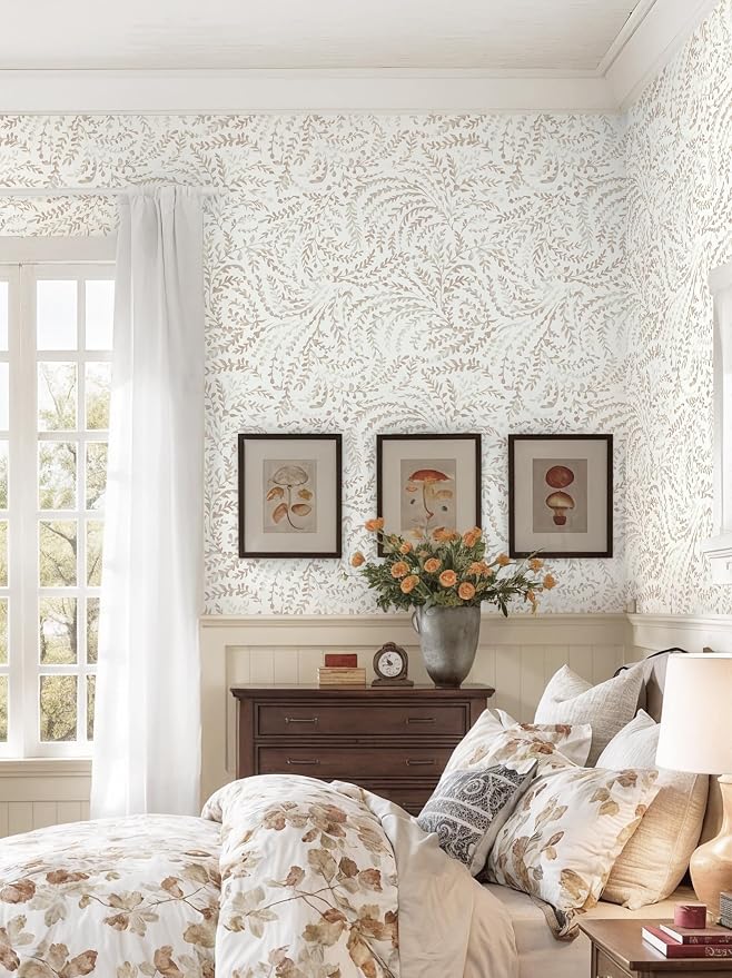 Heroad Peel and Stick Wallpaper Modern Boho Contact Paper Neutral Beige Wall - Image 3