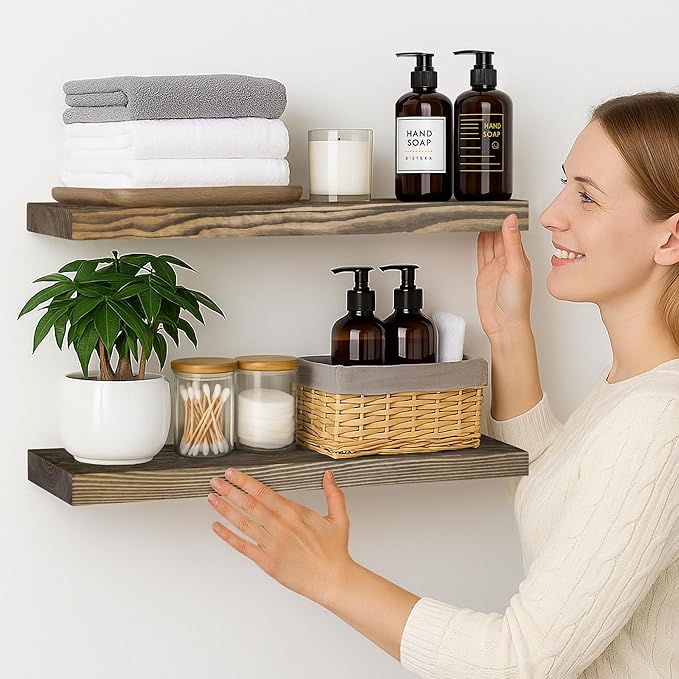BGMG 30 inch Walnut Floating Shelves - Image 2