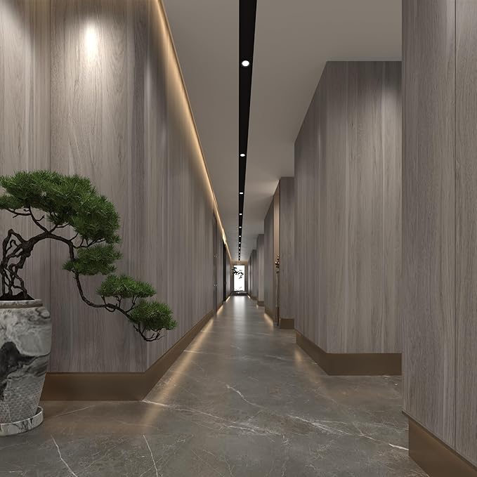 Light Wood Contact Paper for Cabinets Wood Grain Vinyl Wrap Grey Wood Wallpaper - Image 4