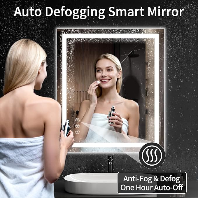 LED Bathroom Mirrors 32"x36" Bathroom Mirror - Image 3