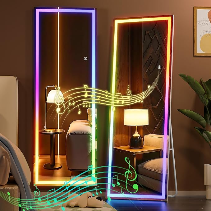 Hasipu 56"x16" LED RGB Bluetooth Full Length Mirror - Image 2