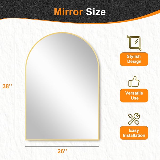 Delma Arched Bathroom Mirror, Living Room and Entryway - Image 5
