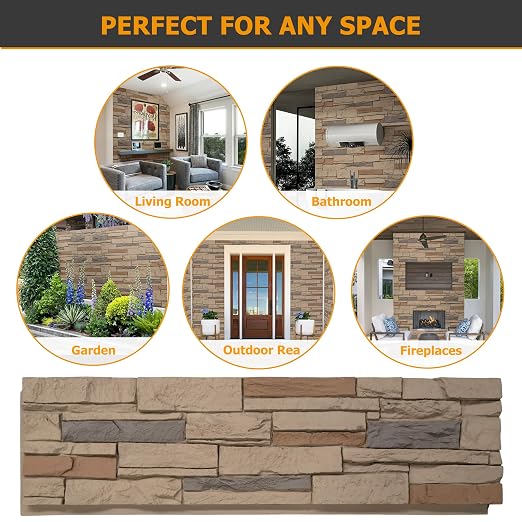 ROOMTEC 1-Pack Faux Stone Wall Covering Panels - Image 7