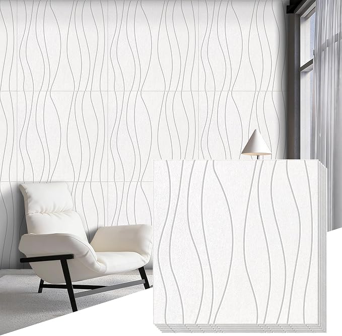6 PCS Acoustic Panels, 23.6x23.6'' Self-Adhesive Soundproof Wall Panels by PERPE