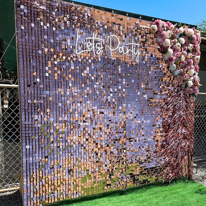COKAOBE Rose Gold Shimmer Wall Backdrop, Photo Backdrops - Image 9