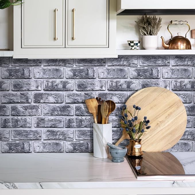 COMSTICKC 3D Faux Brick Wall Panels Peel and Stick, Small Size Thin PVC - Image 2