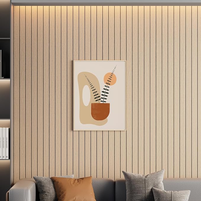 Arthome Peel and Stick Slat Wall Panels 15.7 "x120, Self-Adhesive PVC Wood - Image 2