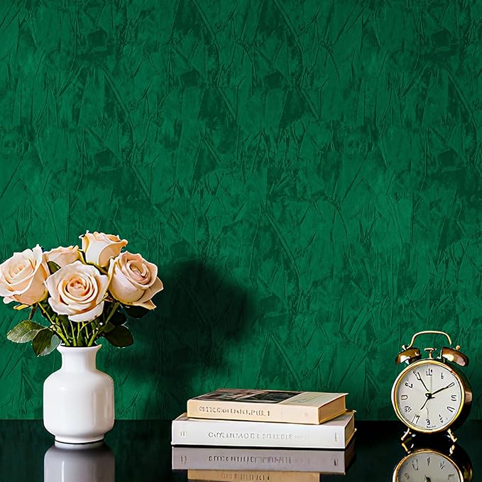 Green Crushed Velvet Fabric Wallpaper Peel and Stick Green Felt Drawer Liner - Image 4