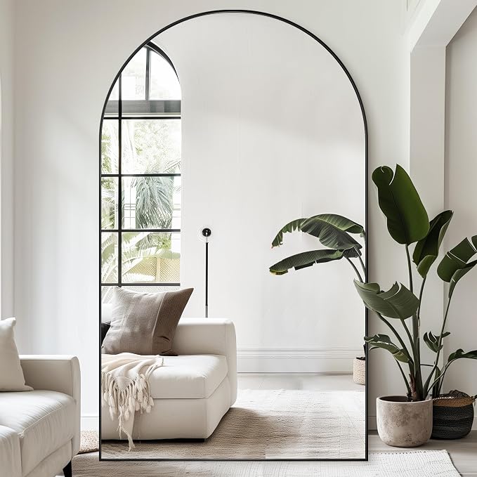 Antok 86" x46” Arched Full Length Floor Mirror, Free Standing/Wall Mount/Leaning by AntokMirror