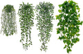 BLEUM CADE Fake Hanging Plants Mixed Set, Faux Hanging Potted Plants Greenery by BLEUMCADE