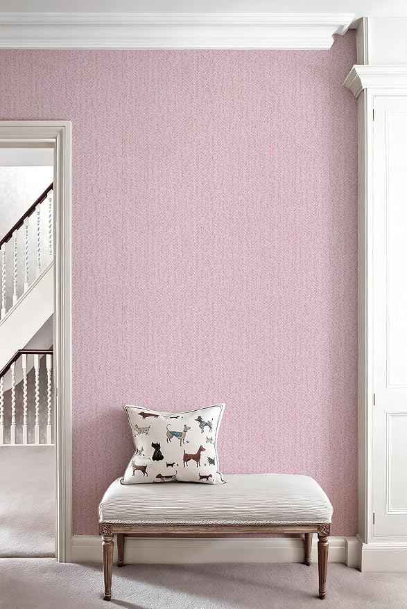 Pink Peel and Stick Wallpaper Fabric Contact Paper 15.7inchx 118.1inch Vintage - Image 7