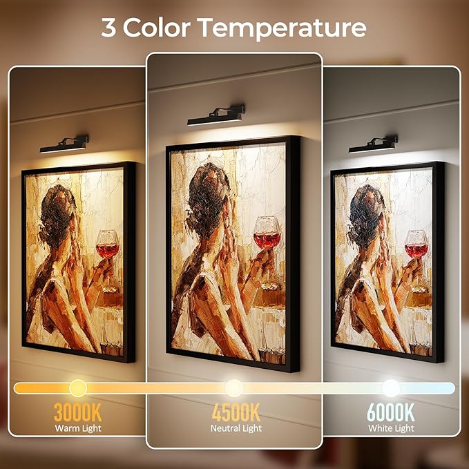 Picture Lights for Wall, Battery Operated Picture Light 16in Gallery Light for - Image 4
