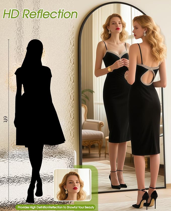71"x32" Floor Mirror Full Length, Arched Full Length Mirror - Image 3