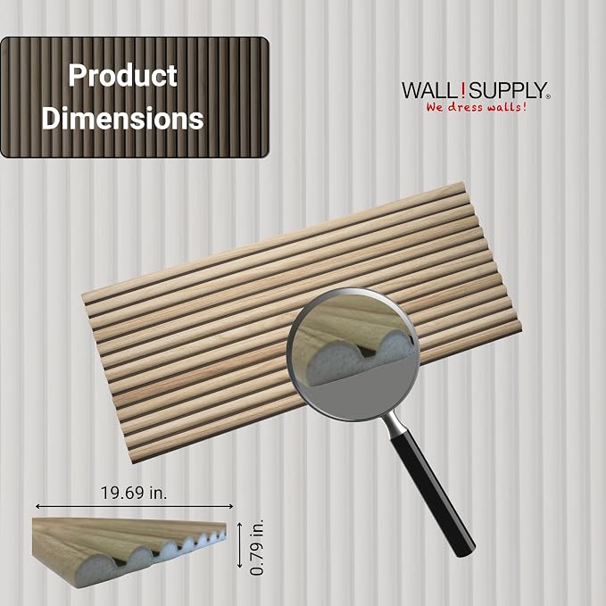 Wall!Supply 3D Wall Panels – Faux Natural Wood Round Slatted – Lightweight Foam - Image 6