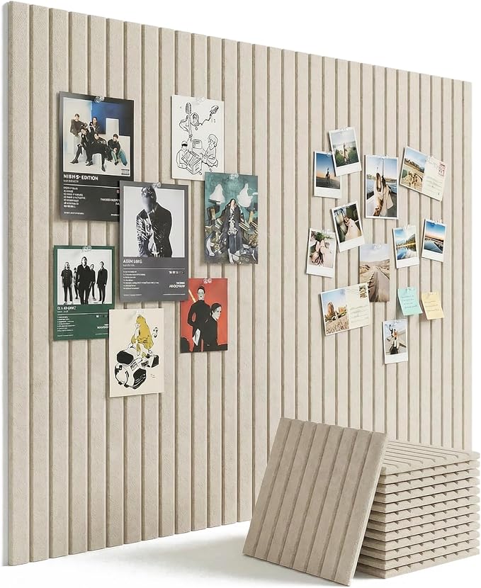 Aothia 12-Pack Felt Bulletin Board Tiles 48"x36", Modular Pin Board by AothiaSimpleNaturalUnique