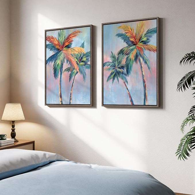 Framed Colorful Coastal Wall Art - Image 4