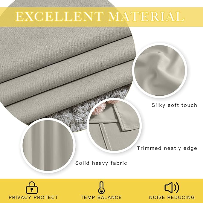 NICETOWN Room Divider Curtain for Bedroom, Grommet Patio Door Curtain Sound - Image 4