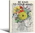 Be Kind To Your Mind Quote Poster Prints Mental Health Canvas Wall Art 12x16 by Medpol