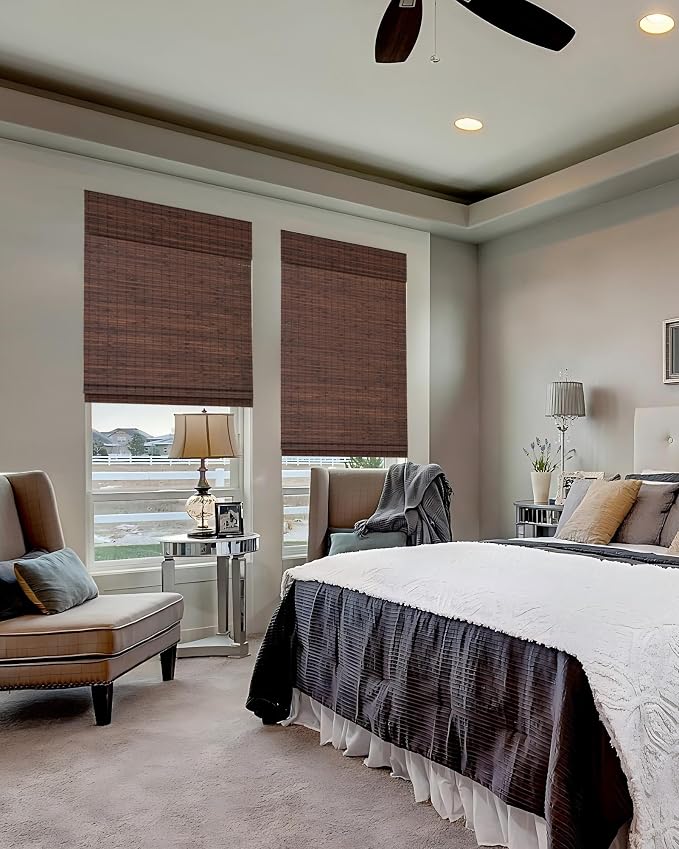 42''W X 72''H Cordless Bamboo Roman Shades - Image 8