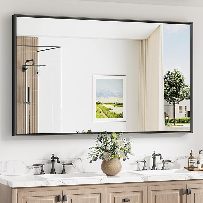 Keonjinn 60 x 36 Inch Black Bathroom Mirrors by Keonjinn