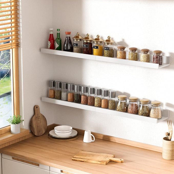 upsimples Floating Shelves for Wall, Wall Shelves for Decor Storage Set of 6 - Image 6