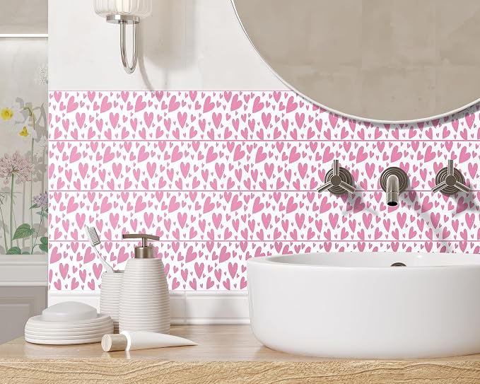 FLFK Pink Heart Wallpaper Border - Image 6