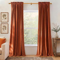 NICETOWN Orange Velvet Curtains 84 inch Long by NICETOWN