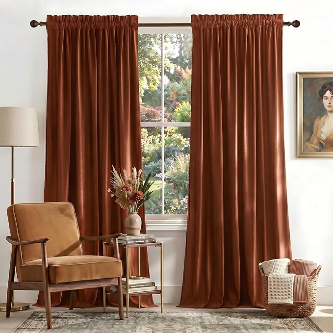 NICETOWN Burnt Orange Room Darkening Curtains by NICETOWN