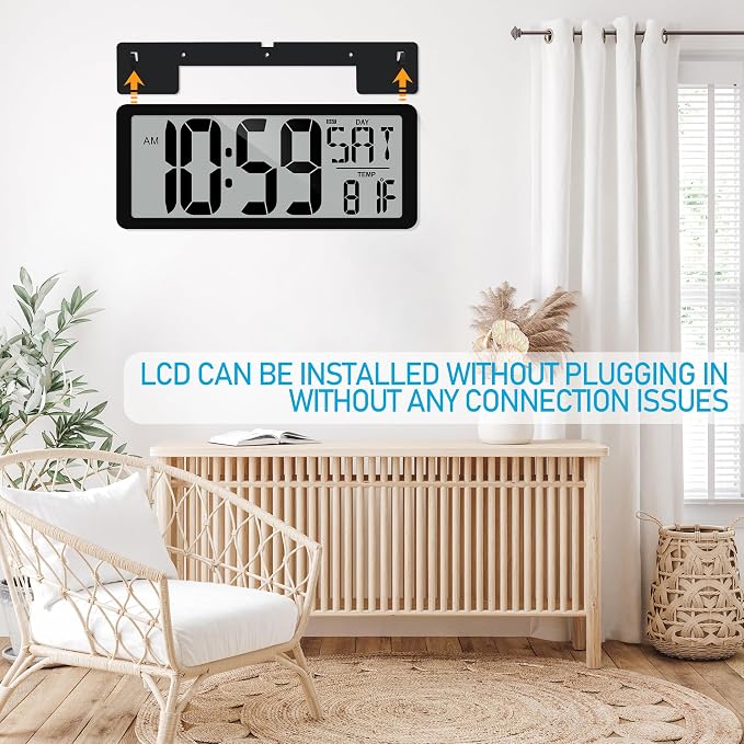 TXL 14.2"" Large Digital Wall Clock Battery Operated, Digital Clock Large - Image 9