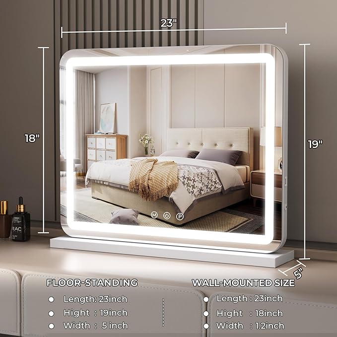 ZL ZELing Vanity Mirror with Lights, 23 Inch Large Makeup Mirror with LED Lights - Image 3