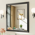 Briivue 36x32 Inch Black Bathroom Mirror by Briivuemodernmirrors