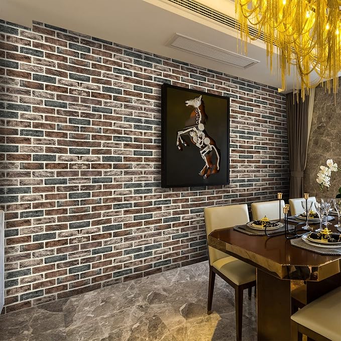 20-Pack 104 Sq.Ft 3D Wall Panels Peel and Stick 3D Faux Brick Wallpaper Peel - Image 3