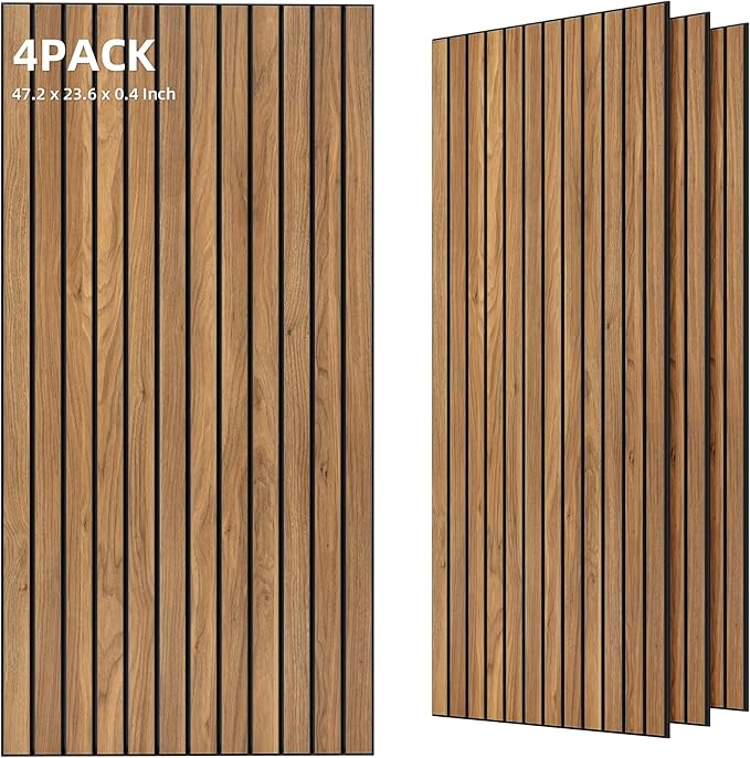 TO-TH Wood-Look Sound Panels, 4 Pack 47.2” x 23.6” Soundproof Wall Panels by TO-TH