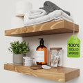 BAOBAB WORKSHOP Natural Wood Floating Shelves by BAOBABWORKSHOP