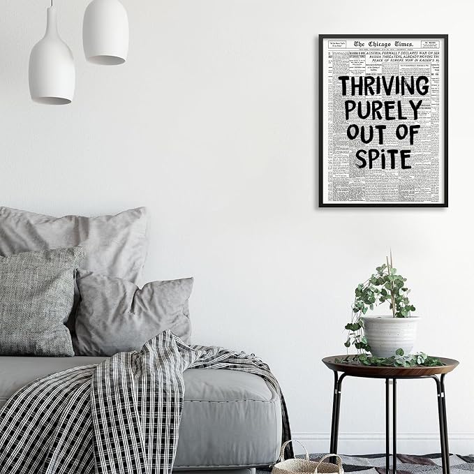 Black And White Newspaper Poster Fashion Fun Motivational Quote Wall Art - Image 5
