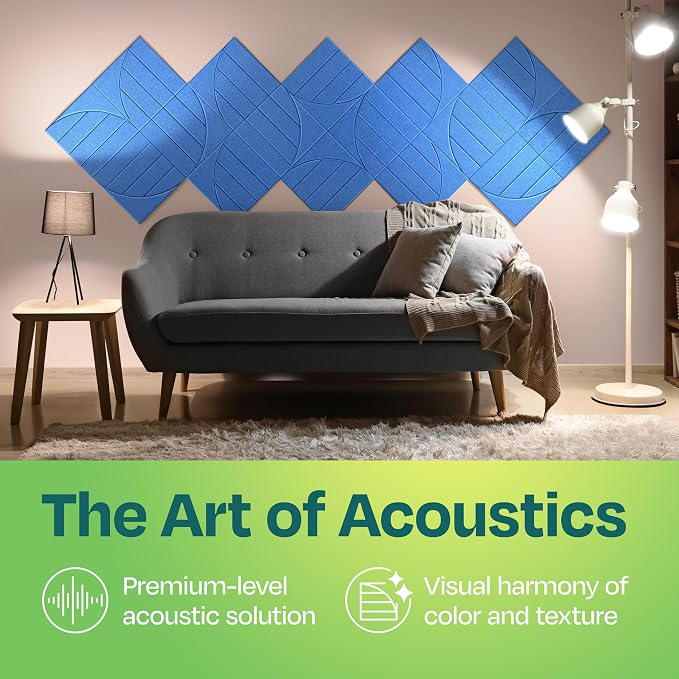 Acoustic Panels 12-Pack Soundproof Wall Panels 12"x12"x0.4" Decorative Sound - Image 2