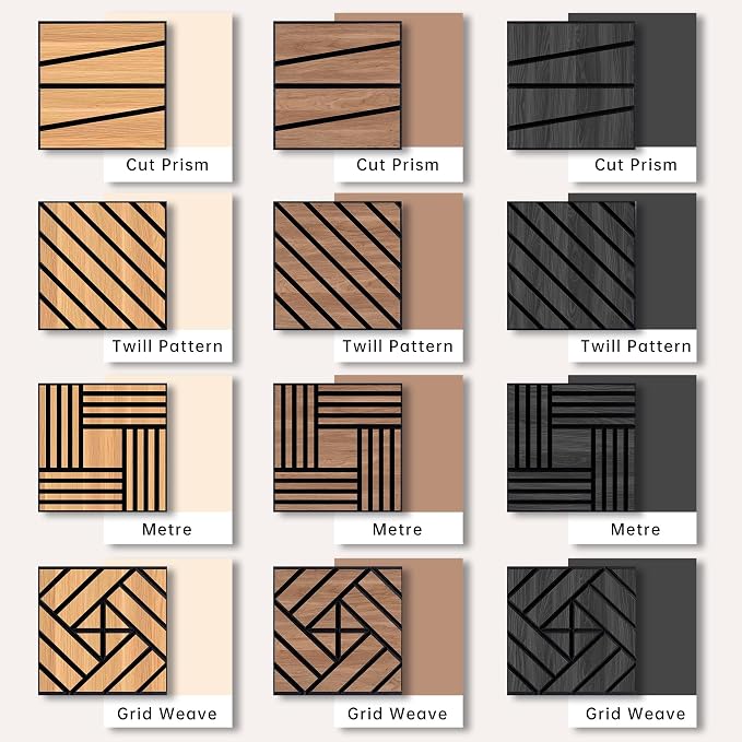 WoveN SounD Artisan Acoustic Wall Panels, 16 Pack 12x12 Inch, PVC Wood Grain - Image 6